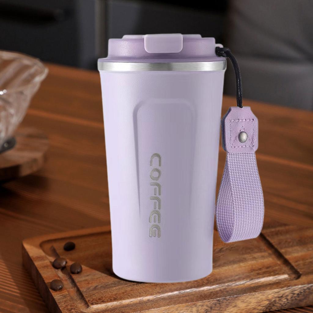 Yousheng 510ML resekaffemugg Spillsäker med tätningslock Isolerad Miljövänlig Lätt enhandsdrickande kopp i rostfritt stål