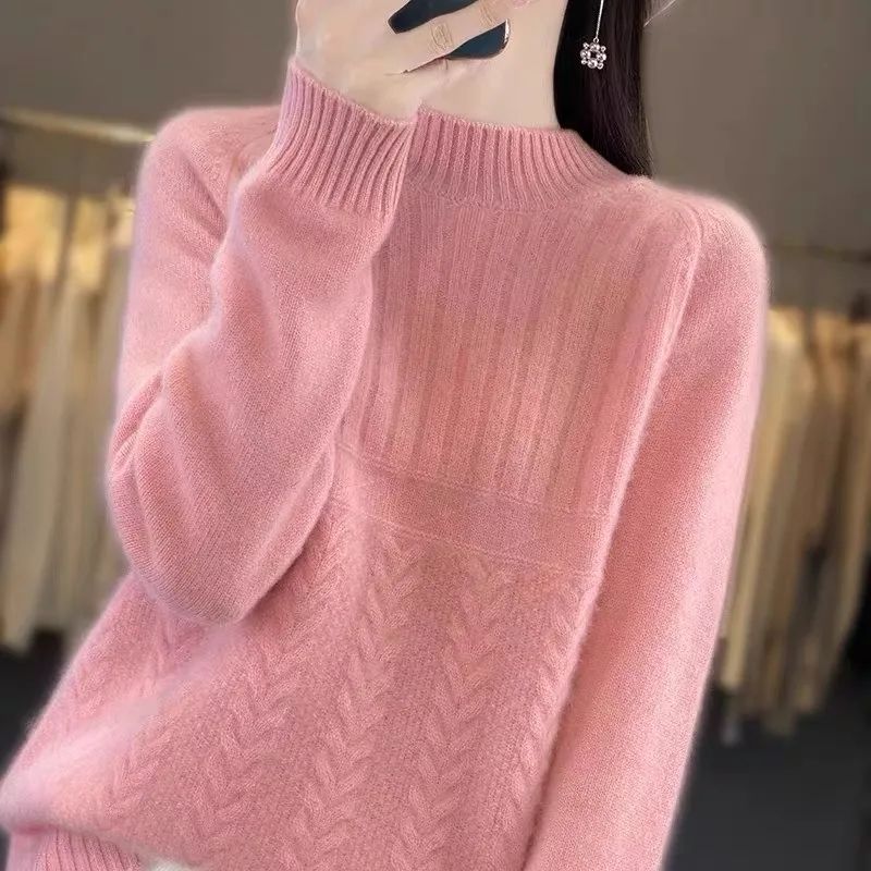 Women's Sweater Autumn Winter Loose Fit Outer Wear Turtleneck Base Layer Winter Top