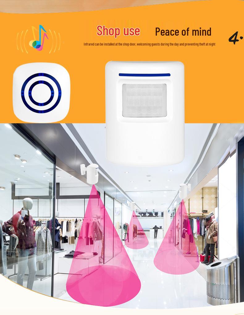 Infrared Sensor Wireless Doorbell with 38 Ringtones Welcomer