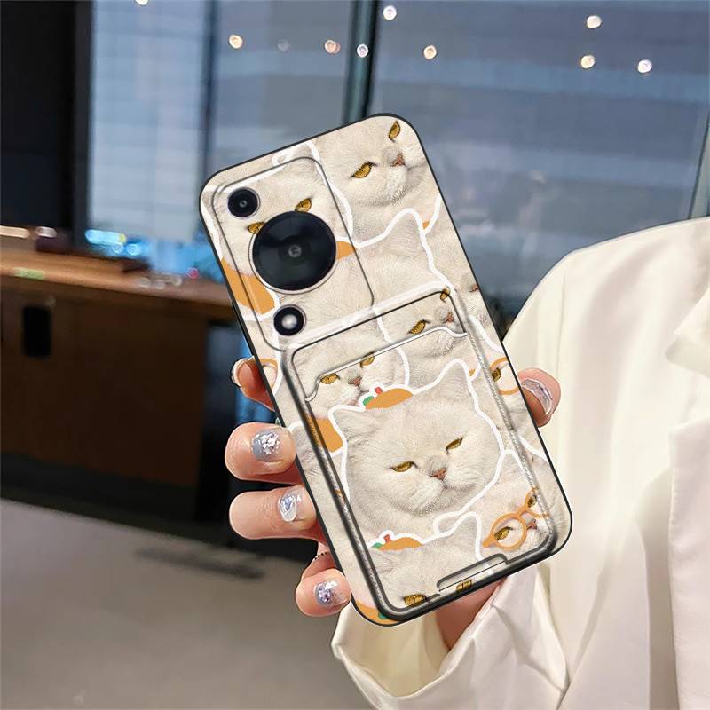 TPU Back Cover Phone Case For Huawei Enjoy70/70S/NOVA Y72 4G Card bag Silicone Card sleeve Anti-dust Fashion Design Cute