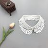 1Pc Black and White Embroidered Leaf-shaped Lace Round Collar Versatile Women's False Collar