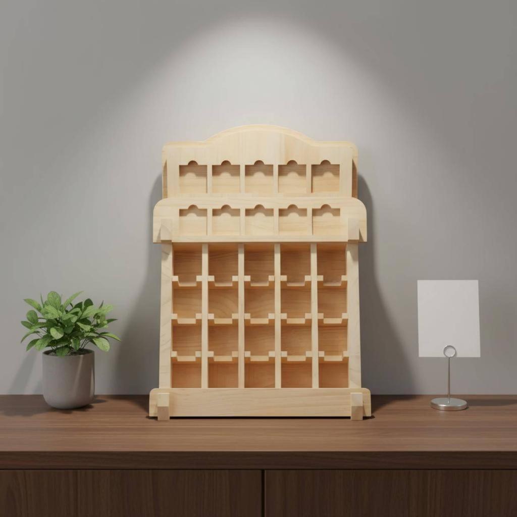 Holz-Kartenständer Stabiler mehrstufiger Design für Schreibtisch