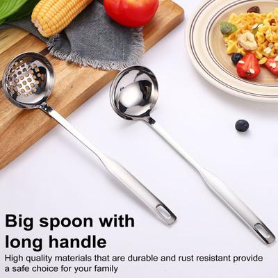 Stainless Steel Hotpot Soup Ladle Spoon Strainer Scoops Durable Slotted Spoon Rust-Proof Skimmer Spoon for Kitchen Cooking