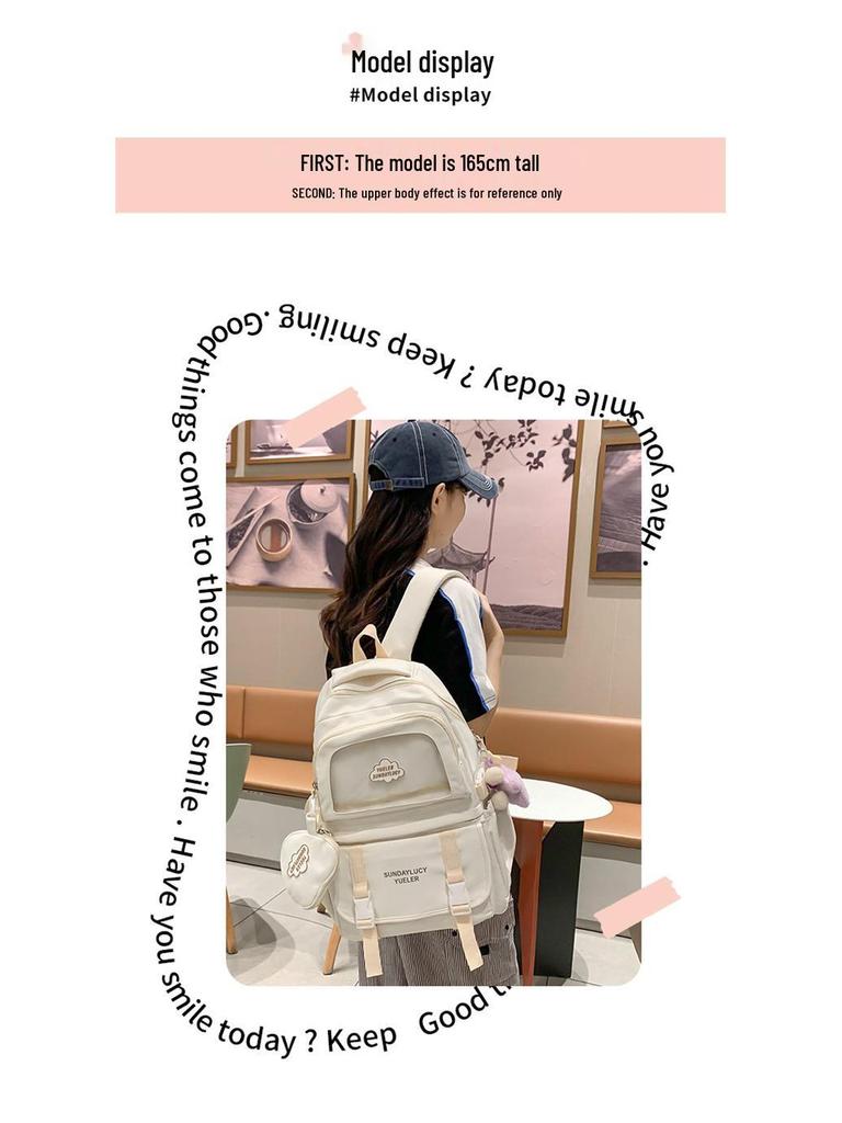 Sac à dos grande capacité pour fille mignonne style collège pour voyage et école