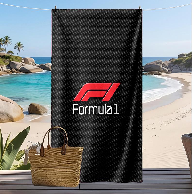 Asciugamano da Spiaggia Stampa F1 Morbido Portatile Asciugatura Rapida?Asciugamano Asciutto Per Piscina Vacanza Estiva Sport all'Aperto