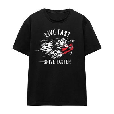 Disney Bösewichte Unisex Erwachsenen Live Fast, Drive Faster Cruella De Vil T-Shirt
