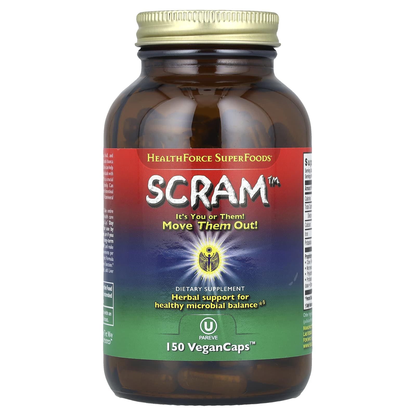 

HealthForce Superfoods, Scram, 150 овочевих капсул