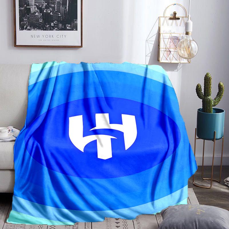 Al Hilal FC Crest Blanket Lightweight Flannel Bedding Blanket Perfect for Travel, Camping, Living Rooms, Offices, Sofas, Fan Christmas Gift