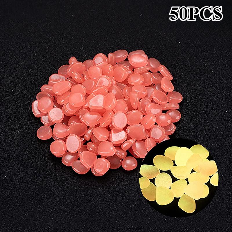 100pcs Garden Decor Luminous Stones Glow In The Dark Decorative Pebbles Outdoor Fish Tank Decoration Aquarium Accessories