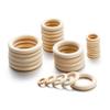 Unfinished Solid Wooden Rings 20-70MM Natural Wood Rings for Macrame DIY Crafts Wood Hoops Ornaments Connectors Jewelry Making