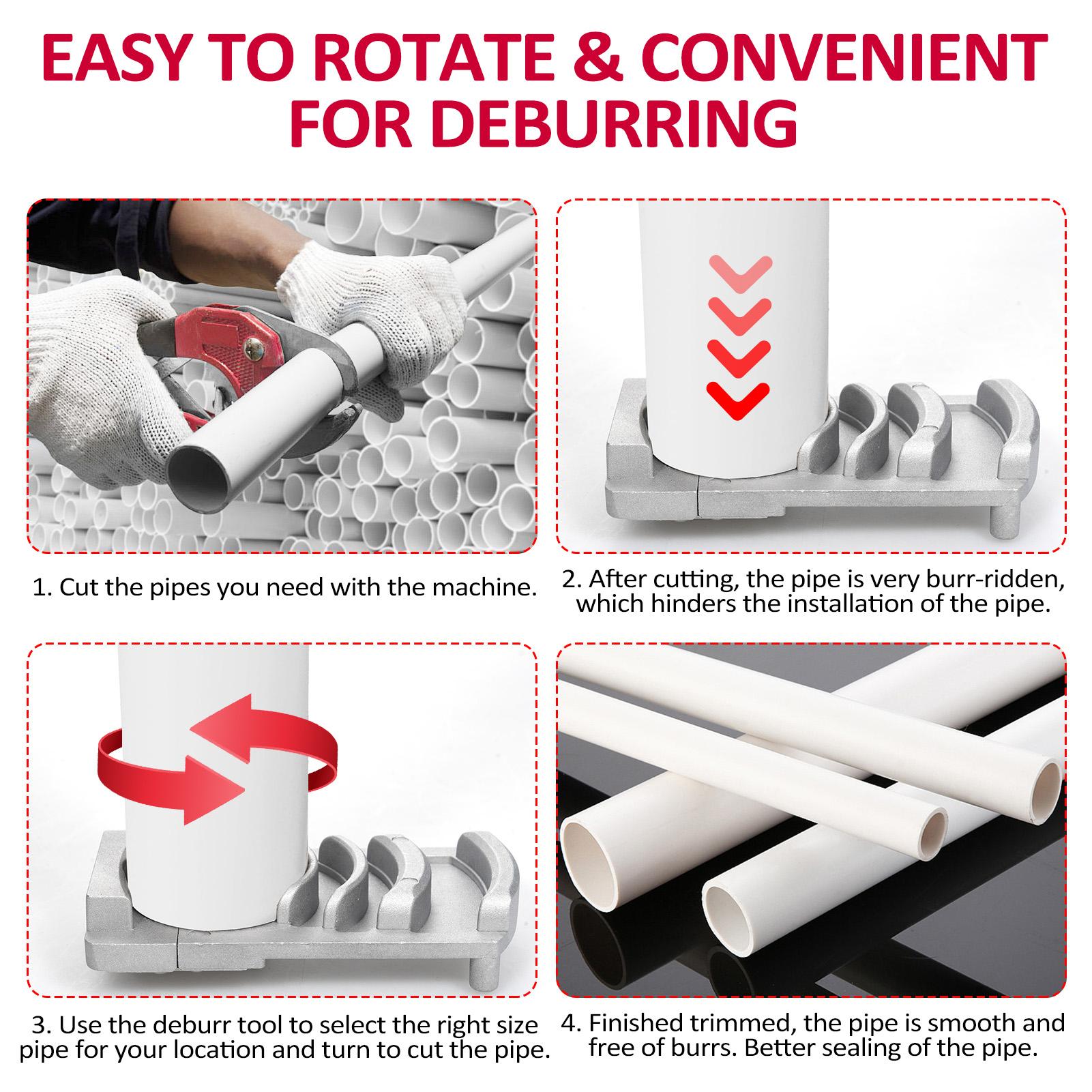 Deburring Tool for PVC Pipe Plumbing Tools, Professional Plastic Pipe Deburring Tool, for Pipe Burring of Six Pipe Sizes from 1-1Celsius4 to 4-Inch, P