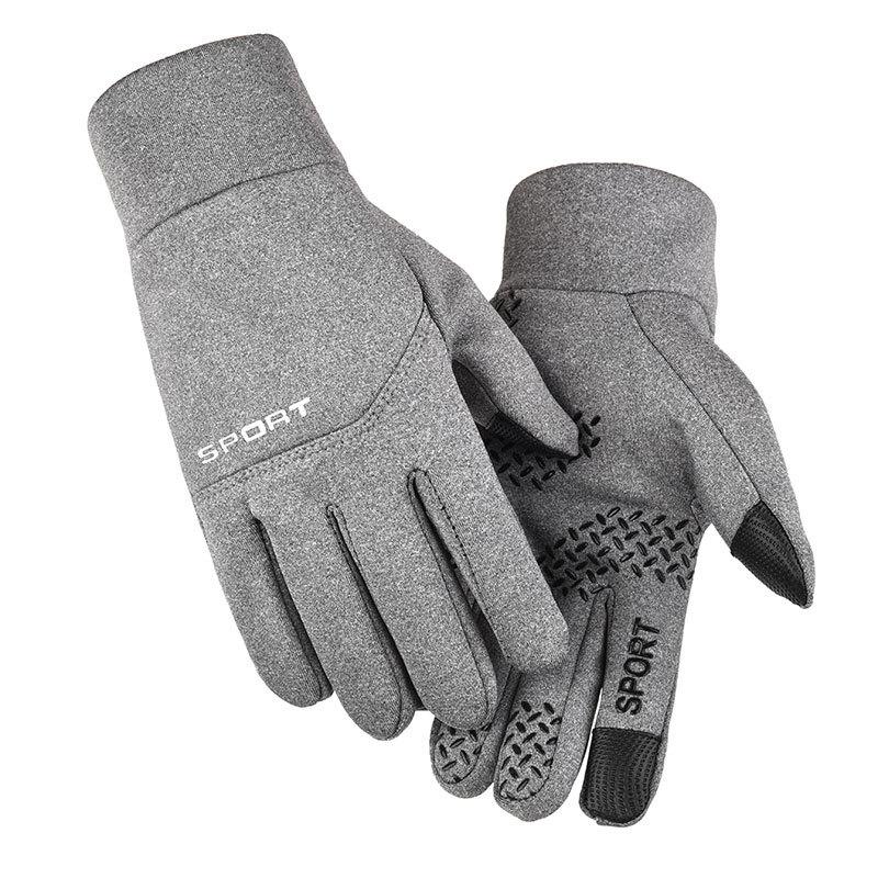 

Warm Men s Bare Finger Winter Fleece Thickened Warm Touch Screen Cold Proof Cycling Waterproof Full Finger Gloves XL