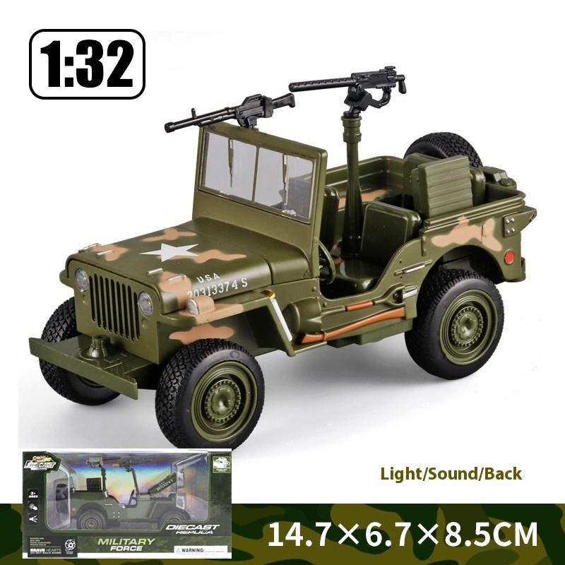 1/32 ג'יפ וויליס GP מלחמת העולם השנייה כלי רכב צבאיים דגם סגסוגת רכב צעצועי ילדים מתנות לחג