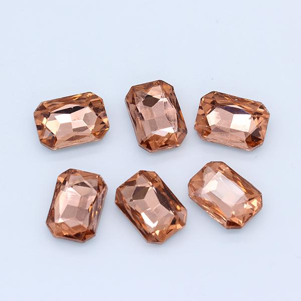 Octagonal Long Gem Crystal Glass Rhinestone for Clothing, Shoes, Phone Stickers, DIY Jewelry Accessories