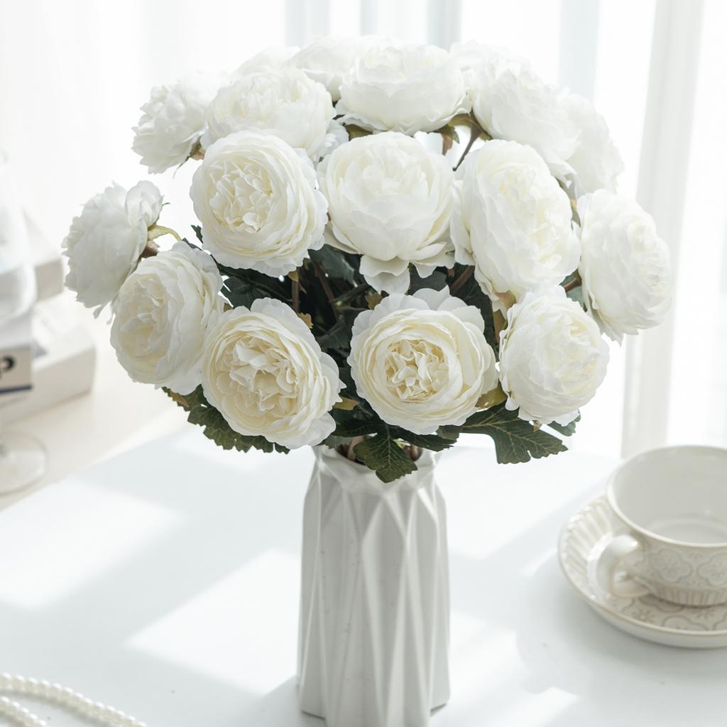 Artificial Flowers Wholesale European Style Lotus Home Room Table Wedding Wreath Fake Plants Vase Decora Accessory Diy Gifts Box