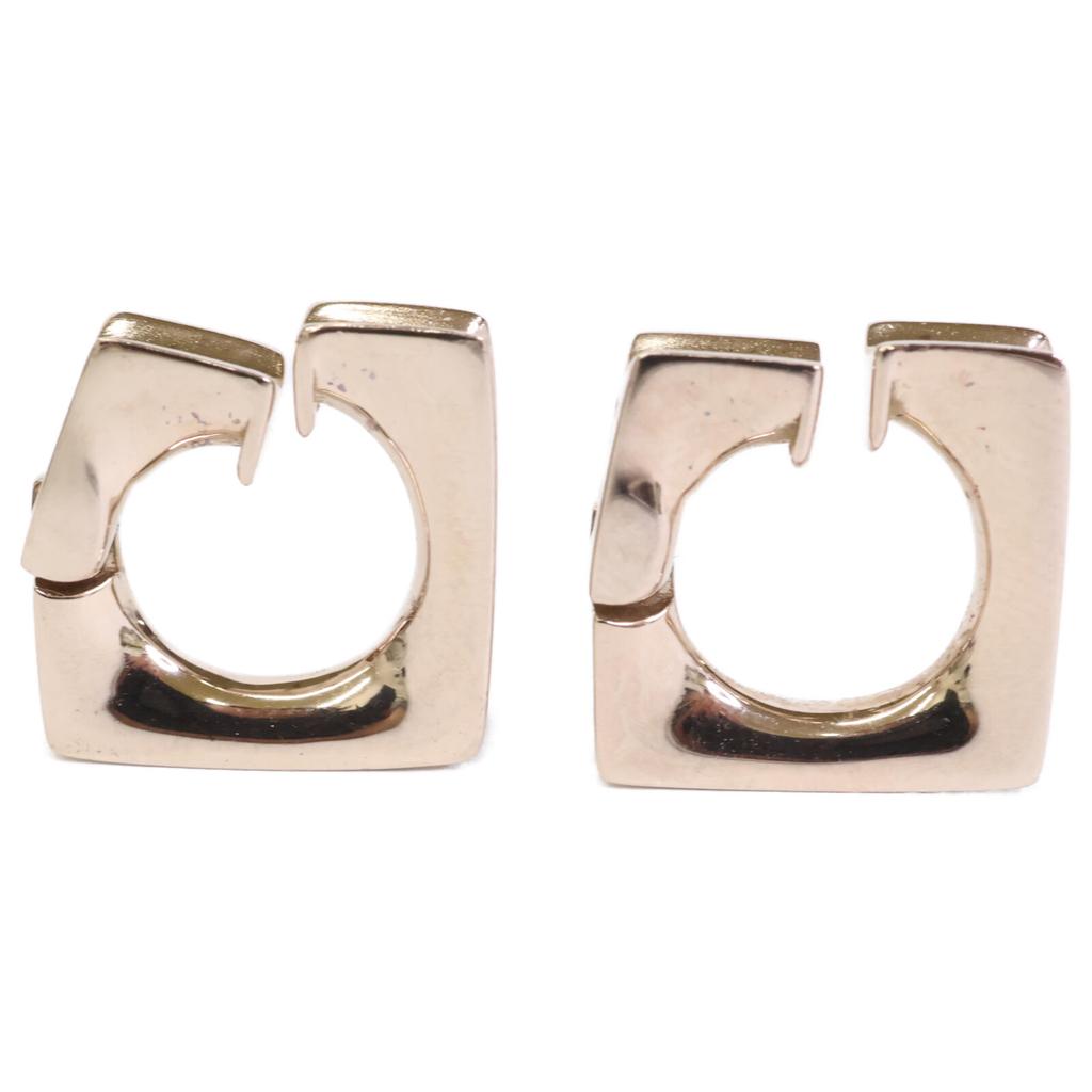 ete 925 Row Square Hug Earring Raw Brown Gold CoatingUsed