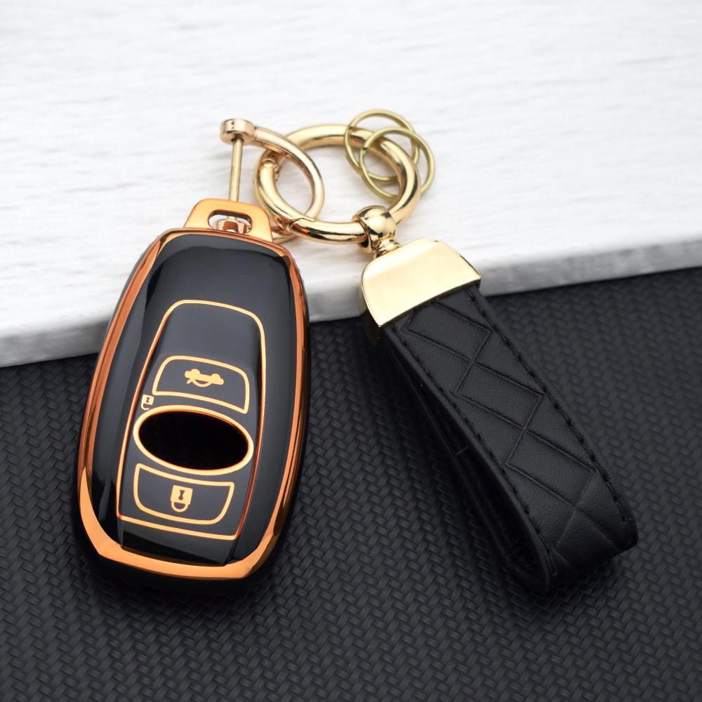 Smart Key Fob Cover for Subaru WRX STI XV Crosstrek Legacy BRZ Forester Impreza Outback 3/4 Buttons Key Protective Holder Chain