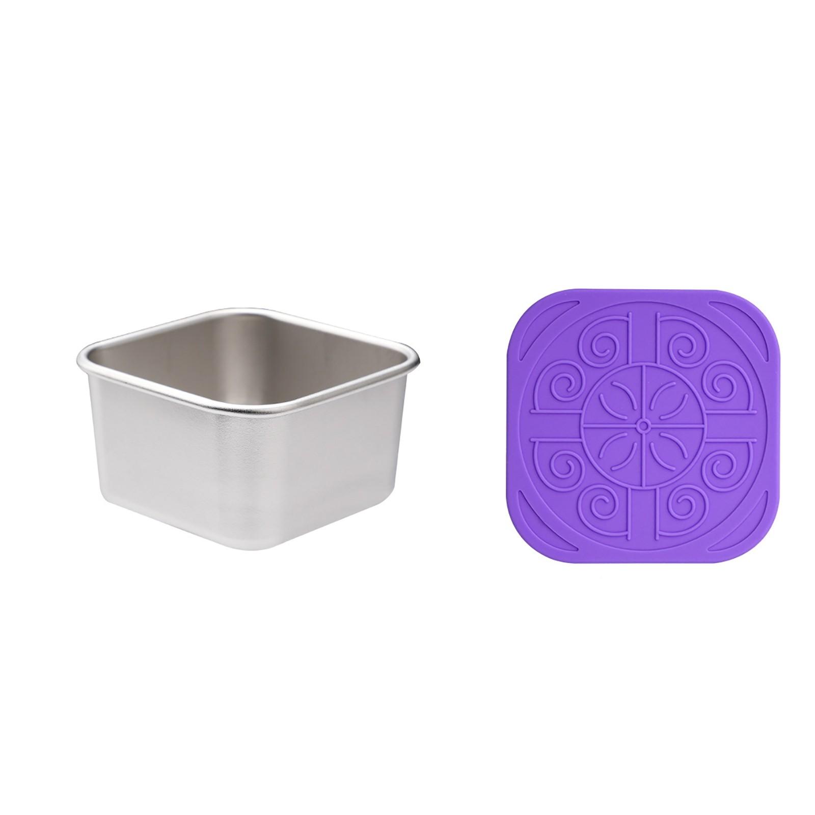 

Контейнер для заправки на вынос, 60 мл, маленькая чашка из нержавеющей стали с герметичной силиконовой крышкой, подходит для ланч-боксов, пикников и путешествий One Size фиолетовый
