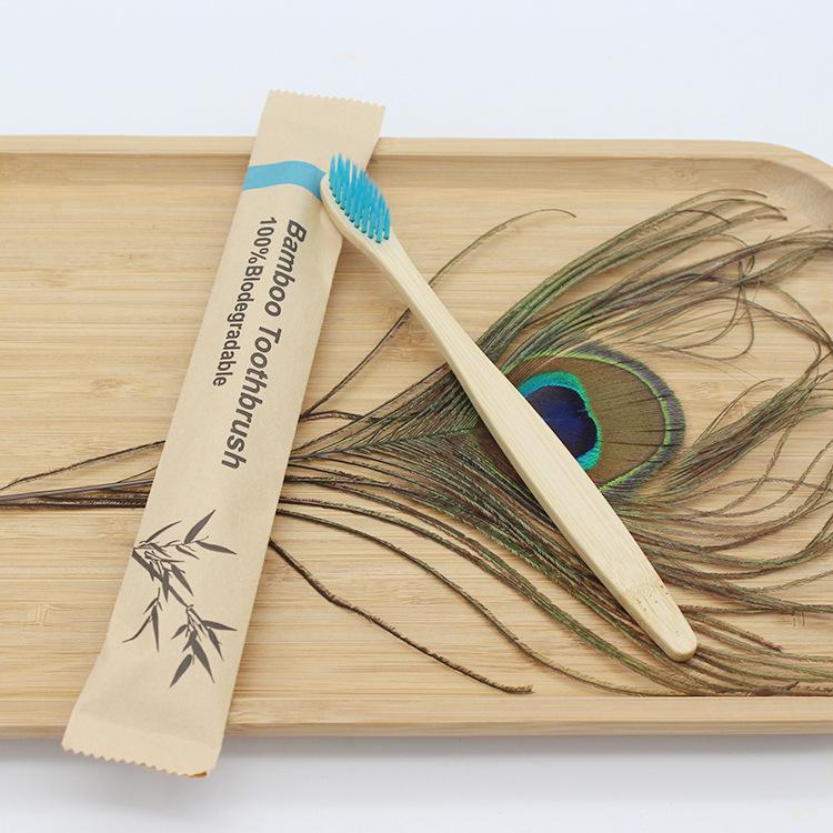 Bamboo Toothbrush Natual Color Individual Package Multiple Color Bristles High Quality Dental Clinic Eco Friendly Material