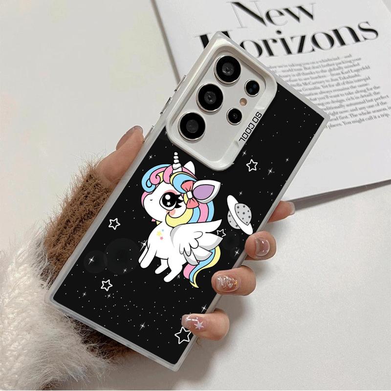 Pink Unicorn Rainbow Shockproof Phone Case for Samsung Galaxy S26 Edge S25 Ultra S24 FE S23 Plus S21 Cover Anti Fall Fundas