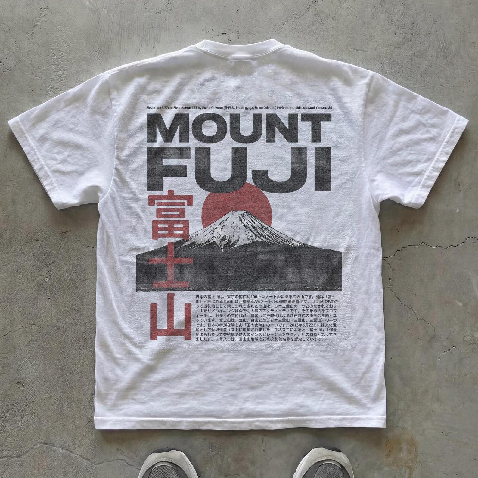 Mount Fuji T-Shirt, Japanese Graphic Tee, Vintage Y2K Fashion XL