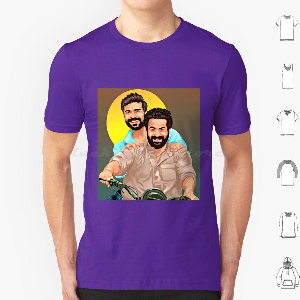 Rrr Ram Charan And Jrntr Friendship  1  T Shirt Cotton Men Women DIY Print Rrr National Forest Telugu Ntr Rrr Movie S