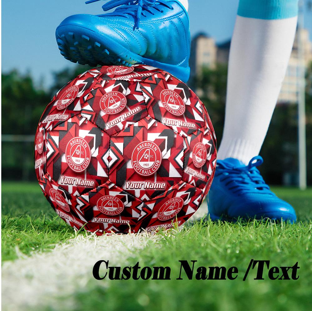Size 5 Football Custom Name Text, Outdoor Training Soccer BallAberdeen FC