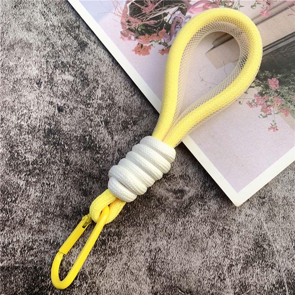 Accessories Fluorescent Phone Strap Braided Strips Keycord Mesh Lanyard Keychains Key Rings