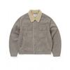 Sherpa Lined Corduroy Trucker Jacket Grey