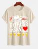 2026 New Cotton Tshirt Happy Fathers Day Dad Theme Print Crew Neck Short Sleeve Casual Top