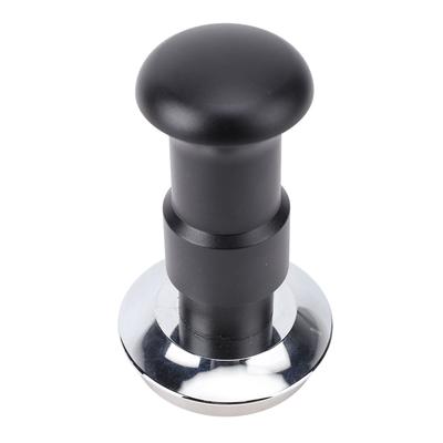 Coffee Tamper Spring Loaded Tamper Constant Pressure Stainless Steel Base for Home Office Black