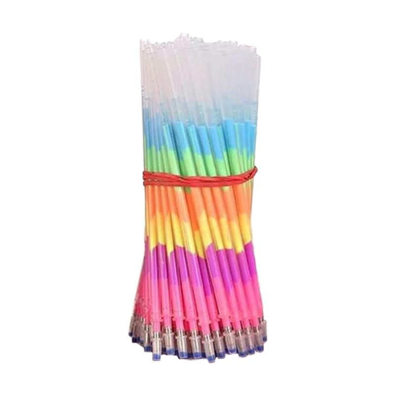 

20/60Pcs Gel Pen Refils 6 Colors in 1 Ink Refills 0.8mm Tip Quick Drying Rainbow Colors Pen Refills 1