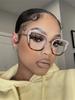Latest Durable Metal Metal Cat Eye Eyeglasses for Ladies Rectangular Spectacle Frame Frame Glasses Girls Optics Glasses Eyewear Gradient Color