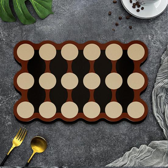 Coffee Machine Mat Absorbent Diatomite Drying Pad Anti-Slip Bottom Quick-Drying Dish Mat Kitchen Countertop Protector