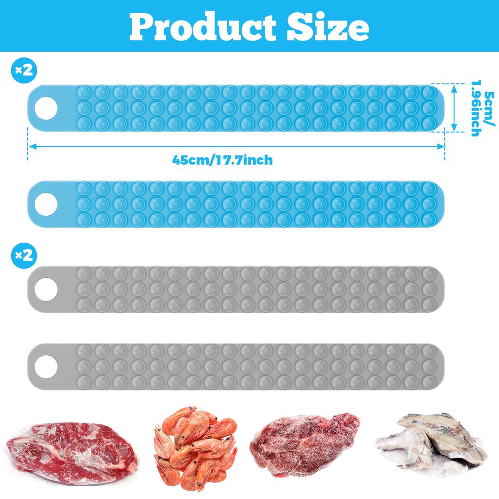 4 Pcs Silicone Thaw Belt Firm Adhesion Defrosting Tape Time Efficient Sink Thawing Strap Easy To Hang Defrosting Belt for Home