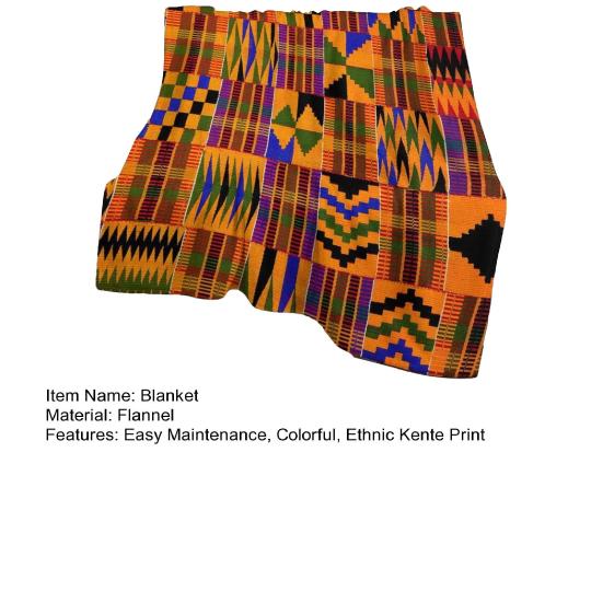 Flannel Kente Blanket African Tribal Ethnic Print Throw Blanket Geometric Colorful Cozy Blanket for Men Women Kids Home Couch Bed Decor