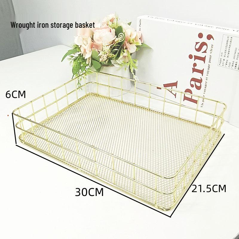 Nordic Iron Art Desktop Organizer and Jewelry Storage Basket