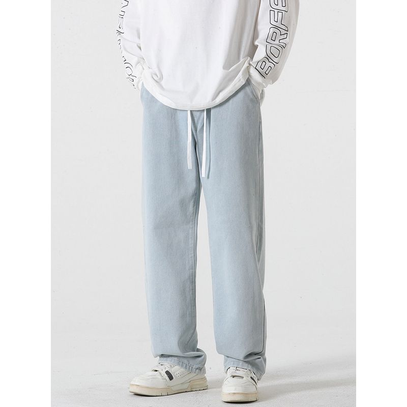 Wassup Straight-Leg Jeans for Men, Summer Thin Style, Loose Casual 2026 New Pants, Unisex High Street Long Pants