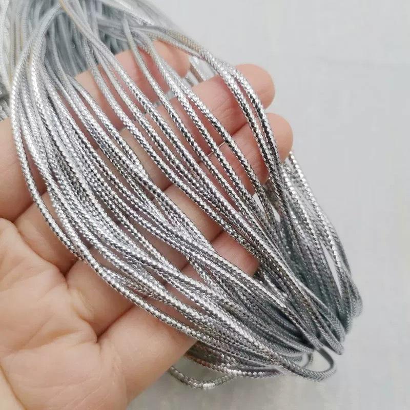 

1000/100m Gold Silver Thread Gift Wrap Strings for DIY Jewelry Making Price Tags Hanging Threads Christmas Balls Pendents Ropes Width- 1mm&100M- (1roll) срібний