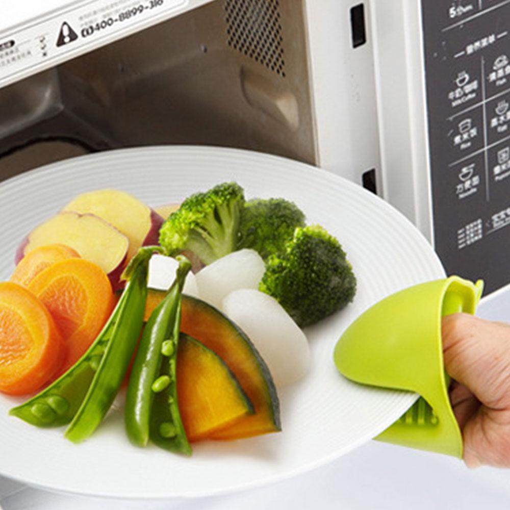 1PCS Silicone Heat-resistant Cooking Pot Holder Oven Baking Glove Pinch Grips Mitts Cooking Tool