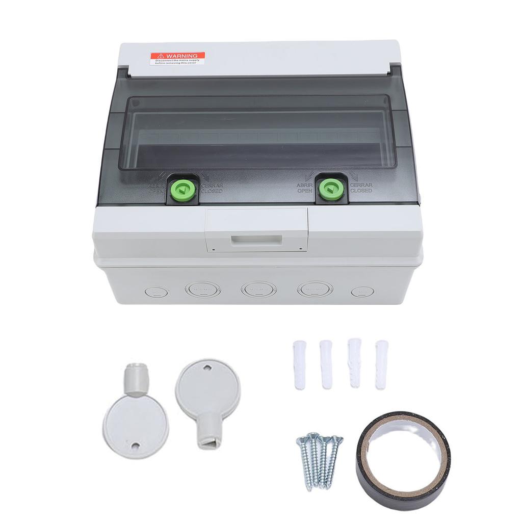 Circuit Breaker Box 12 Way IP66 Rain Proof DIN Rail Shell Circuit Breaker Electrical Box with Lock for Outdoor