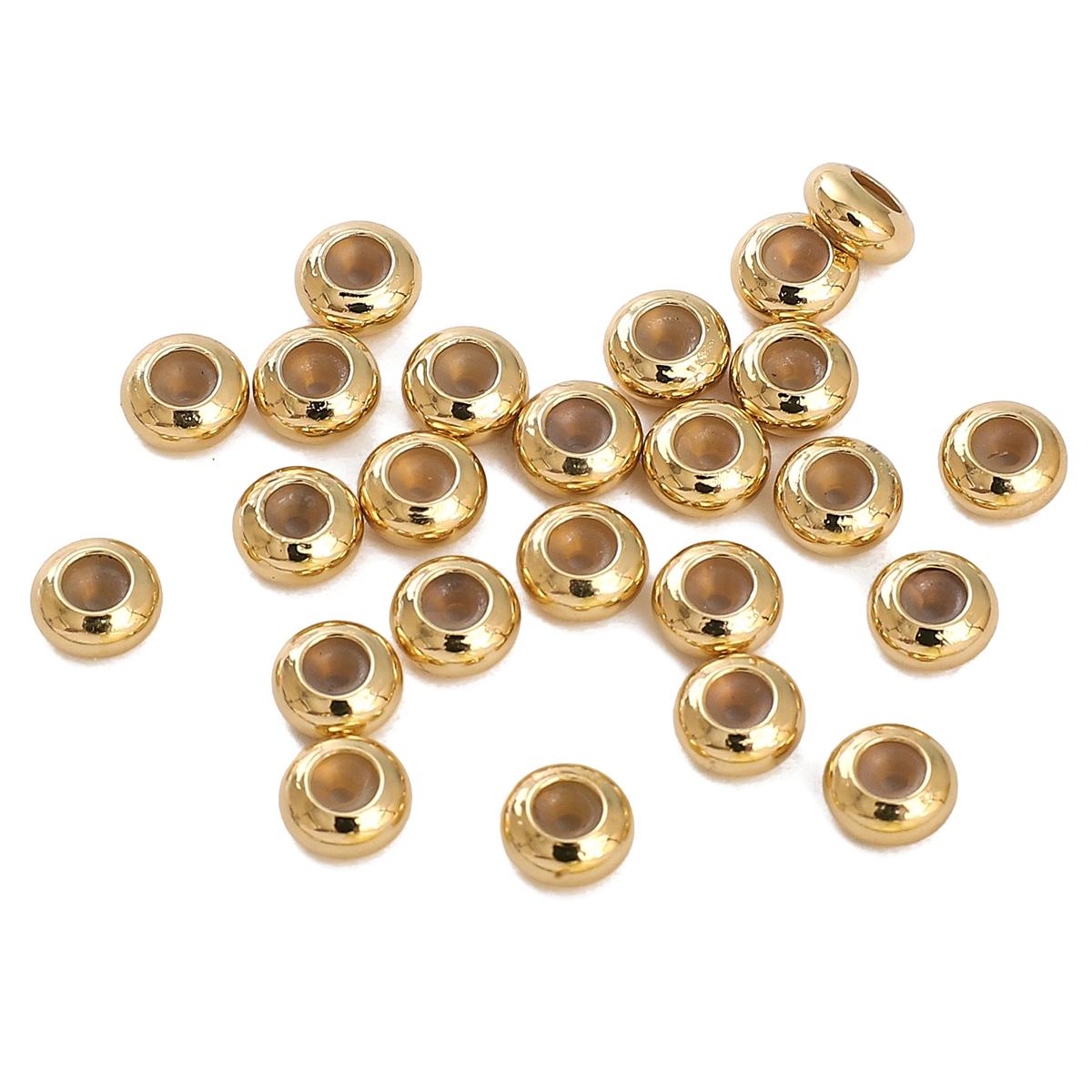 

2шт медные плоские круглые силиконовые бусины для изготовления ювелирных изделий своими руками аксессуары для рукоделия 6mm золотой