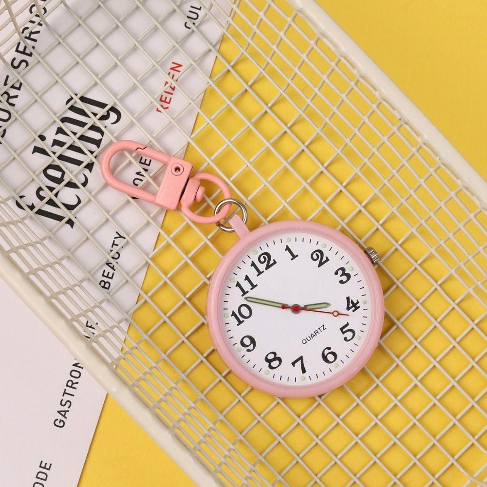 Easy Reading Keychain Pocket Watch Quartz Movement Minimalist Nurse Watch Bag Charm Elderly People