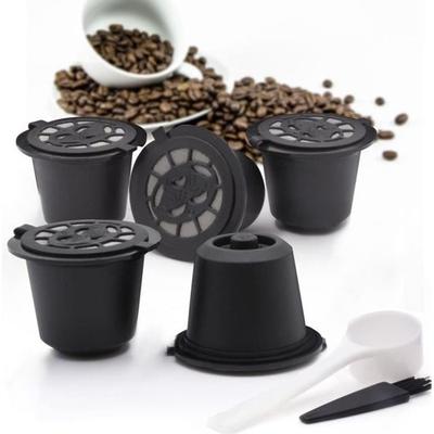 Reusable Coffee Capsules - Nespresso - Black - With Spoon and Brush - Refillable Pods