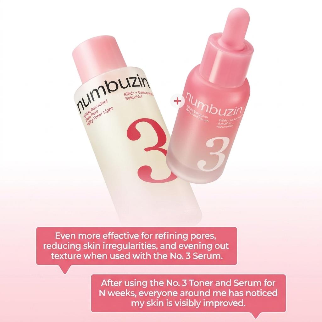 numbuzin No.3 Super Glowing Essence Toner 200ml (+Free gift)