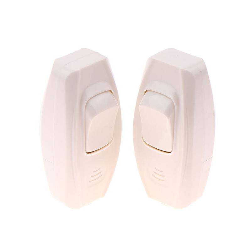 

2x 10A 250V White Inline On/Off Push Button Switch Led Lights Online Midway Control Switch Wires Cab Bedside Lamp Power Switch білий