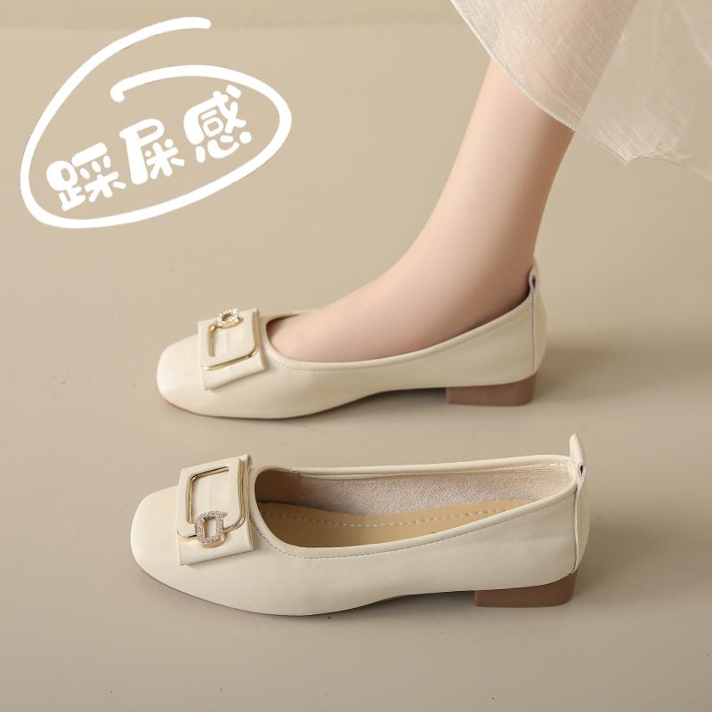 New spring and autumn shallow single shoes with skirt soft soles, pregnant women are not tired of Doudou shoes