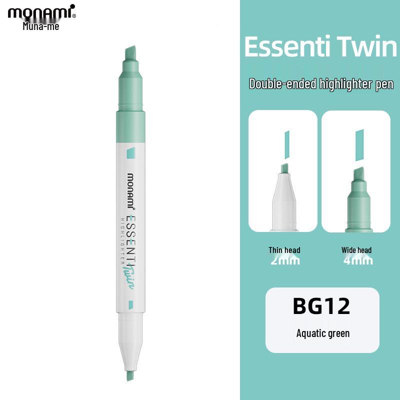 

Munami Monami Double-Ended Eye-Care Fluorescent Marker Pen Set with Colored Oblique Heads - Model 06023 for Planning and Coloring. Oblique Tip