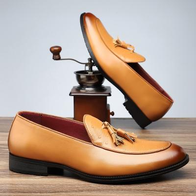 Trend Neue Herren Spitz Quaste Leder Kleid Lässige Schuhe Gentleman Slipper Loafer Hochzeitskleid Business Heimkehr Schuhe