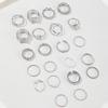 Ensemble de Bagues Géométriques pour Phalange Couleur Argent pour Femmes Perle Artificielle Chaîne Simple Bague de Doigt Bijoux Bohèmes Féminins Accessoires